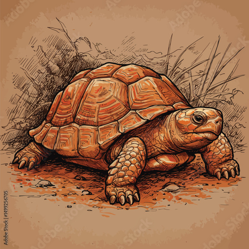 turtle vector sketch illustration hand made