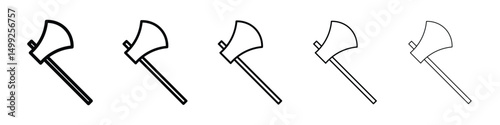 Axe icon or logo illustration outline black style