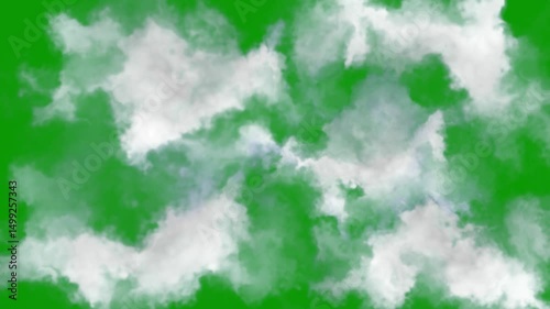 White clouds motion graphic clouds effects on Blue Sky,  Green sky, Cloud, Transition, Weather, Nature, Rain,