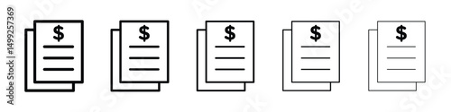 Bank statement icon or logo illustration outline black style