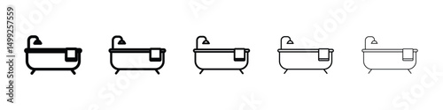Bathroom icon or logo illustration outline black style