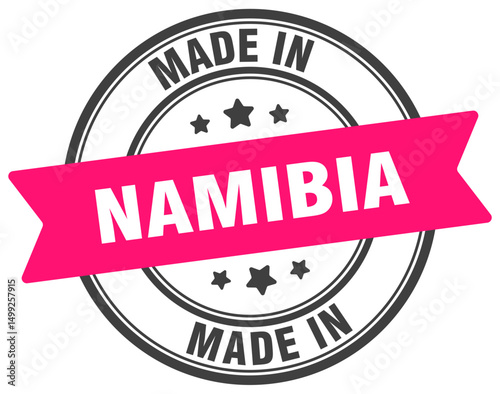 Made in Namibia round sign. Made in Namibia stamp.
