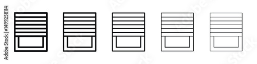 Blinds icon or logo illustration outline black style