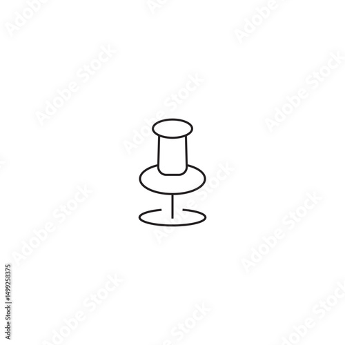 single outline icon pushpin related to location. linear icon collection. editable stroke. vector illustration