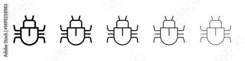 Bug icon or logo illustration outline black style