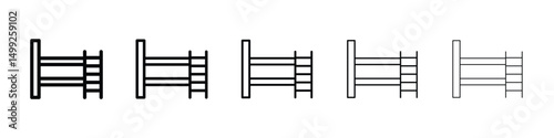 Bunk bed icon or logo illustration outline black style
