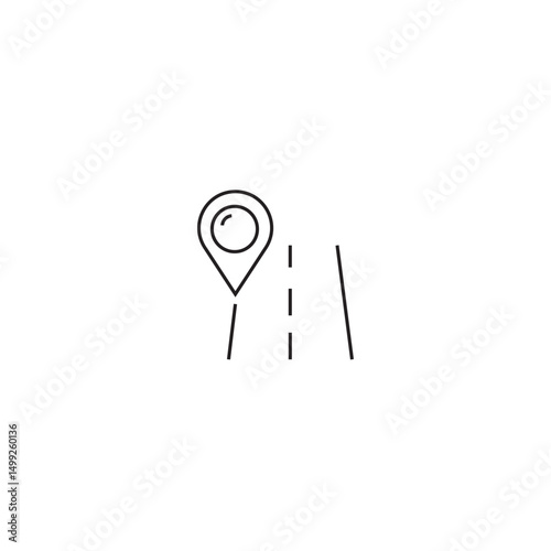 single outline icon route location related to location. linear icon collection. editable stroke. vector illustration