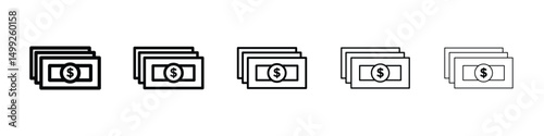 Cash icon or logo illustration outline black style