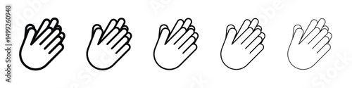 Clap icon or logo illustration outline black style