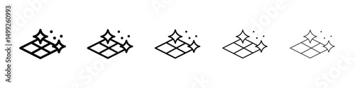 Clean floor surface icon or logo illustration outline black style