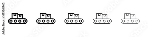 Conveyor belt icon or logo illustration outline black style