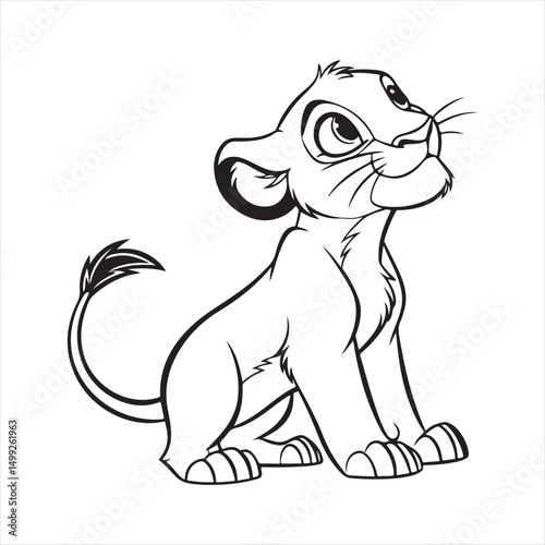 simba lion king  silhouette vector