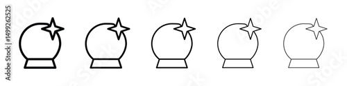 Crystal ball icon or logo illustration outline black style
