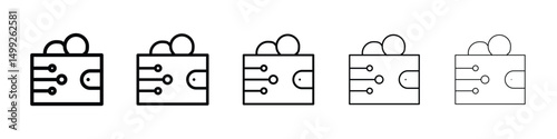Cryptocurrency wallet icon or logo illustration outline black style