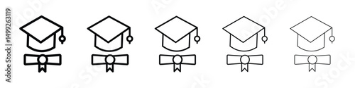 Degree icon or logo illustration outline black style