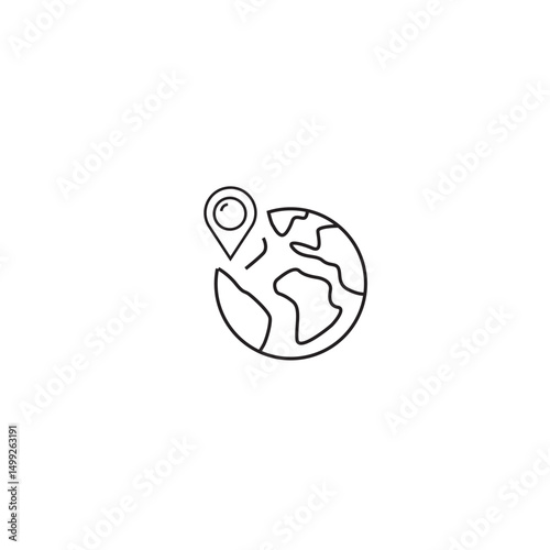 single outline icon world map related to location. linear icon collection. editable stroke. vector illustration