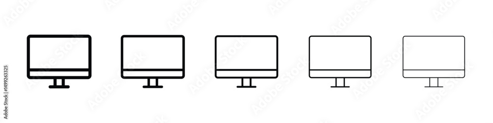 Desktop icon or logo illustration outline black style Desktop icon or logo illustration outline black style