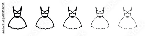 Dress icon or logo illustration outline black style