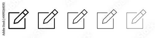 Edit button icon or logo illustration outline black style
