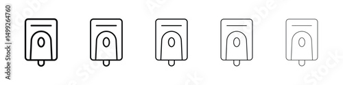 Electrical soap box icon or logo illustration outline black style