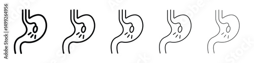 Endoscopy icon or logo illustration outline black style