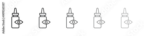 eye drop icon or logo illustration outline black style