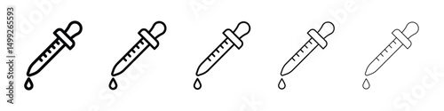 Eye dropper icon or logo illustration outline black style