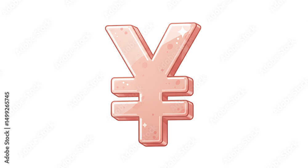 Fototapeta premium Cartoon Yen Symbol