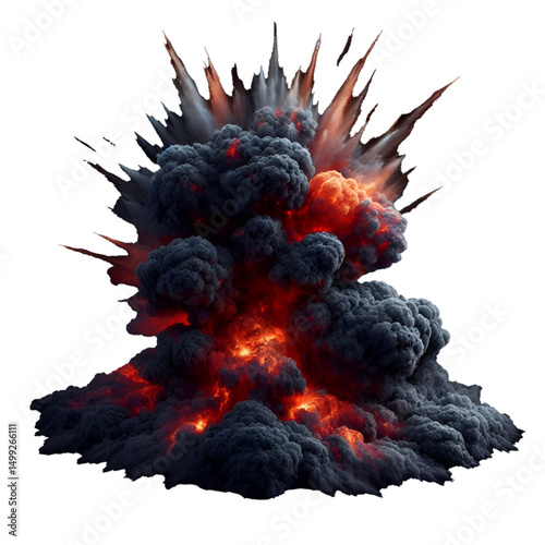 Cutout black smoke on transparent background 