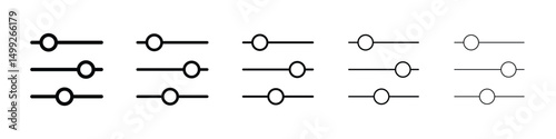 Filter Control icon or logo illustration outline black style