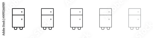 Fridge icon or logo illustration outline black style