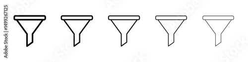 Funnel icon or logo illustration outline black style
