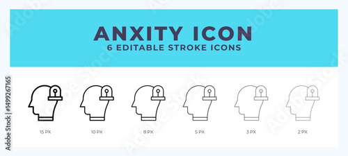 Anxity stroke icon for web. Mobile apps and ui.