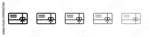 Gift card icon or logo illustration outline black style