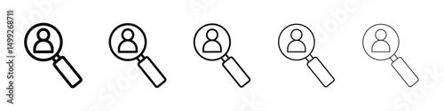 Hiring icon or logo illustration outline black style