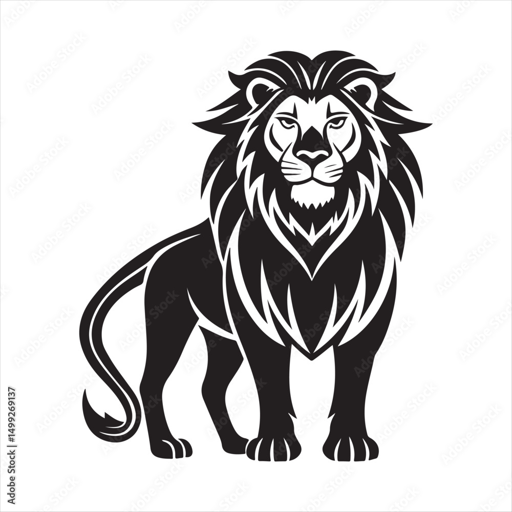 Obraz premium simba lion king silhouette vector