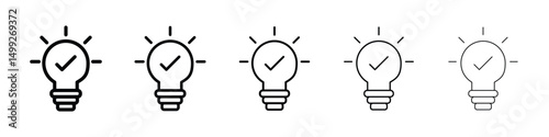 Idea icon or logo illustration outline black style