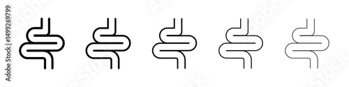 Intestine icon or logo illustration outline black style
