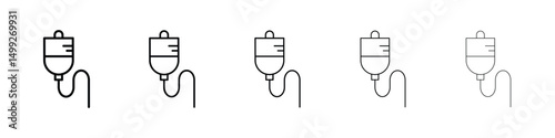IV bag icon or logo illustration outline black style