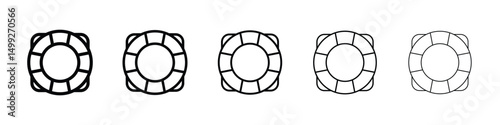 Life buoy icon or logo illustration outline black style