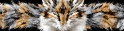 Obraz Abstrakcyjny portret zwierzęcy, futro, tekstura, symetria