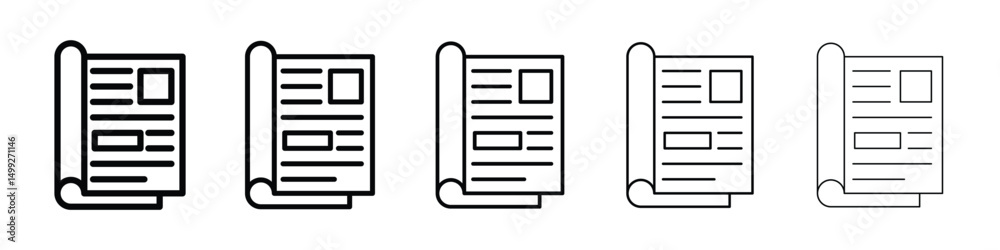 Magazines icon or logo illustration outline black style Magazines icon or logo illustration outline black style