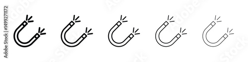 Magnet icon or logo illustration outline black style