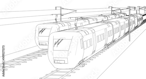  modern electric train 3d illustration