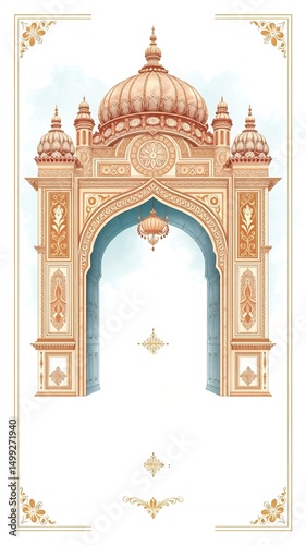 Ornate Architectural Archway Design Elegant Indian Gate Entrance