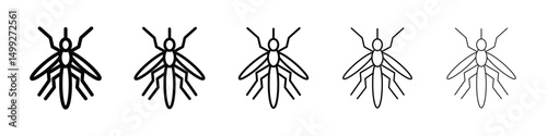 Mosquito icon or logo illustration outline black style