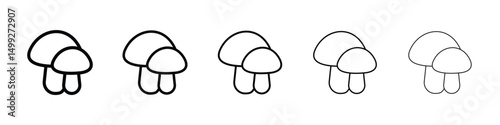 Mushrooms icon or logo illustration outline black style