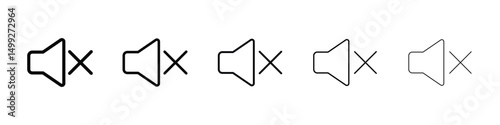 Mute icon or logo illustration outline black style