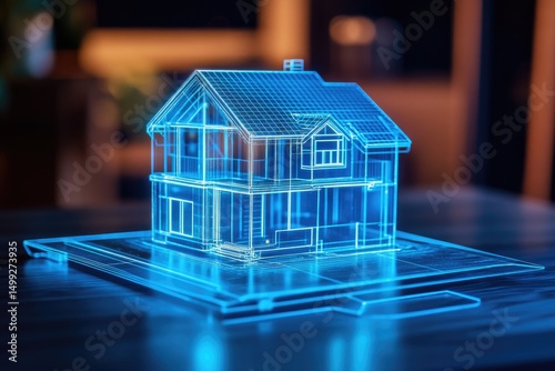 Holographic house design on a digital pad