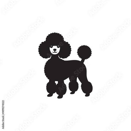 **"Elegant Toy Poodle Vector Silhouette: Stylish Small Dog Design Featuring Curly Fur, Graceful Posture, and Playful Expression in Clean, Minimalist Style for Crafts and Digital Art"**
